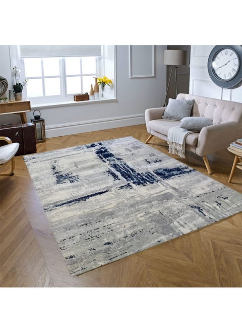 Abstract Carpet For Living Room Navy Blue 80 X 150Cm