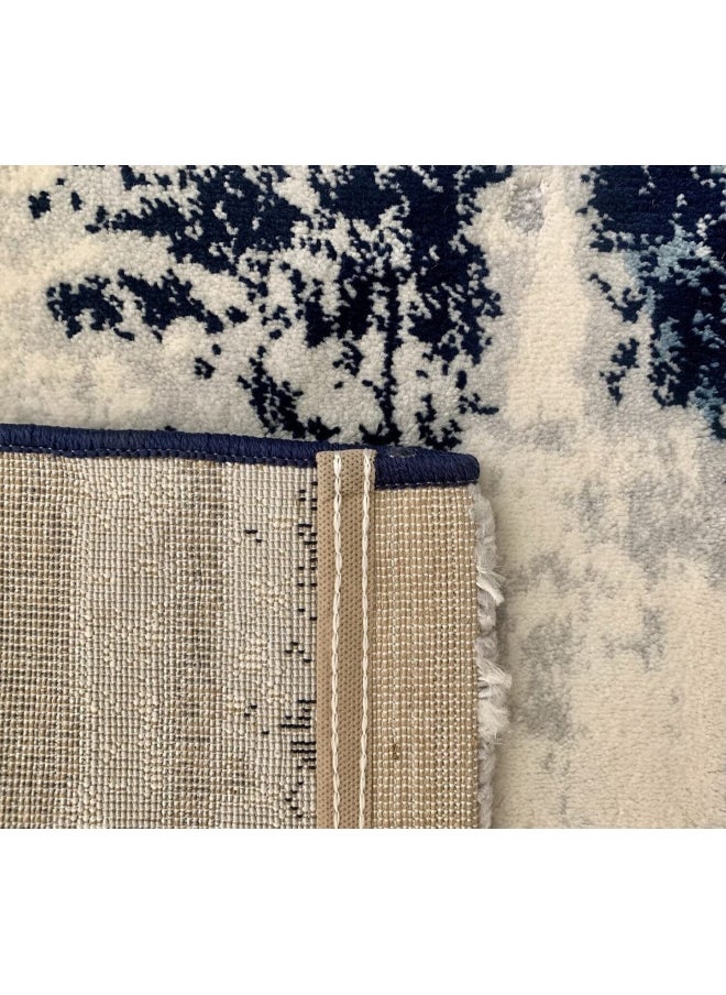 Abstract Carpet For Living Room Navy Blue 80 X 150Cm
