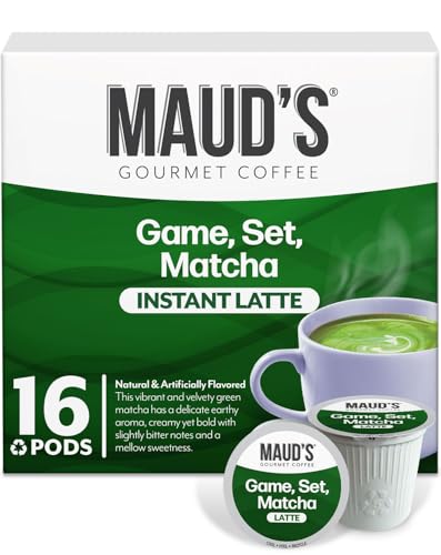 MAUD'S Mauds Matcha Latte Pods 16 ct Single Serve Tea Pods  Compatible with Keurig K Cups Maker - Image 1
