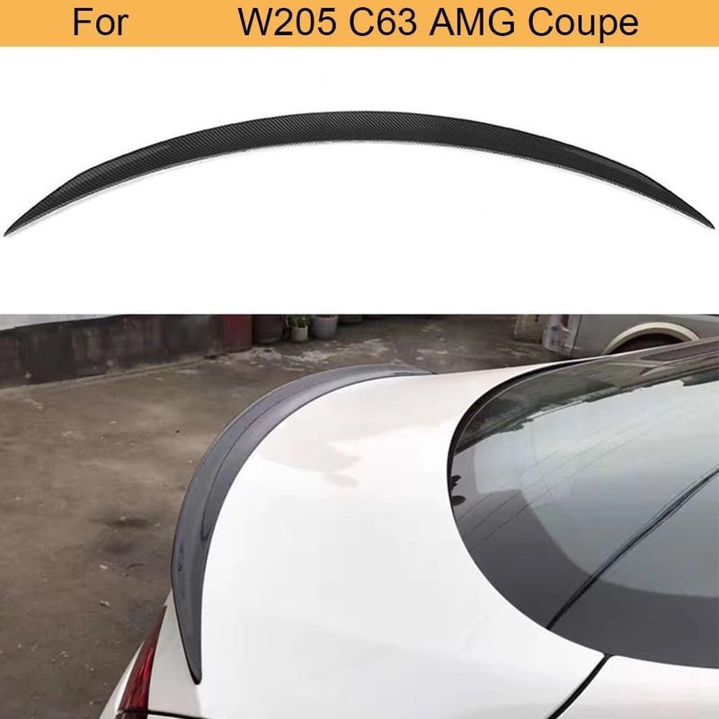 QASULER Carbon Fiber Rear Spoiler for Mercedes-Benz C63 AMG - Image 3
