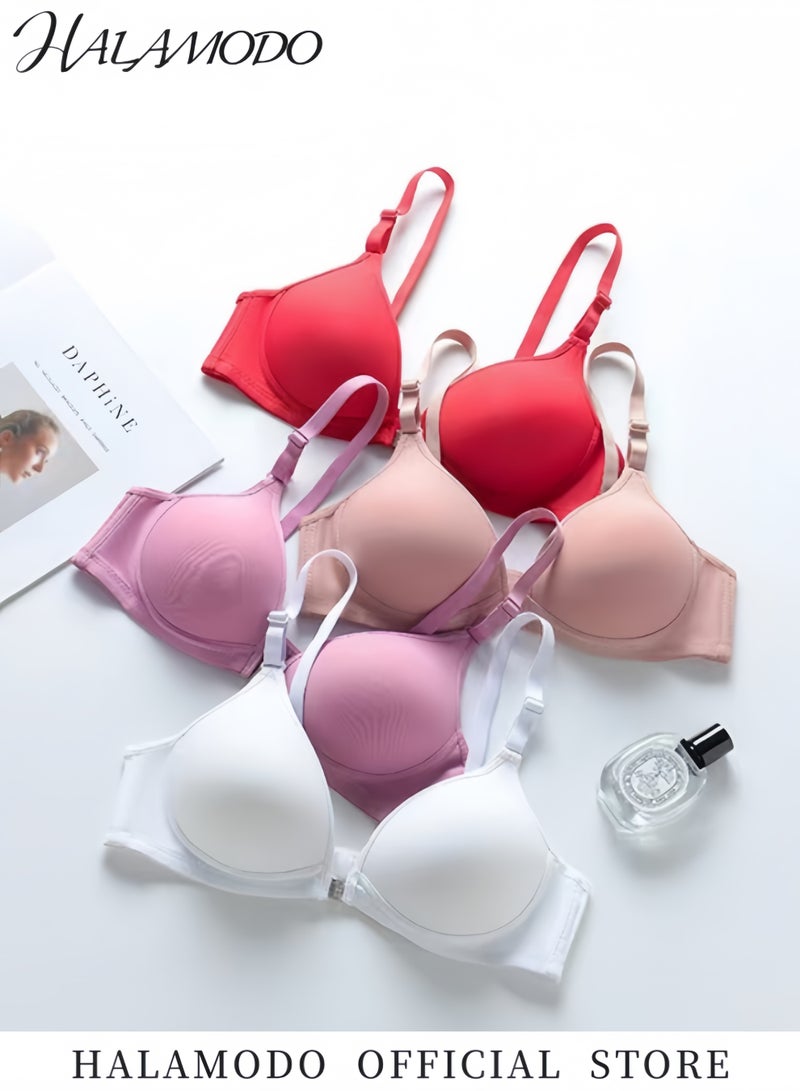 هالامودو حمالات صدر نسائية بإغلاق أمامي وظهر متقاطع وتغطية كاملة بدون درزات وأكواب BH وحمالات صدر مريحة للدفع للأعلى - Image 4