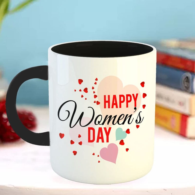 Happu Happu Printed Ceramic Coffee Mug Womens Day Theme Happy Womens Day 6 Gift for Partner Gift for Student Gift for Daughter Gift for Bhabhi 325 ML11Oz 3072BK  - Image 3