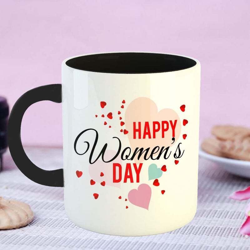 Happu Happu Printed Ceramic Coffee Mug Womens Day Theme Happy Womens Day 6 Gift for Partner Gift for Student Gift for Daughter Gift for Bhabhi 325 ML11Oz 3072BK  - Image 4