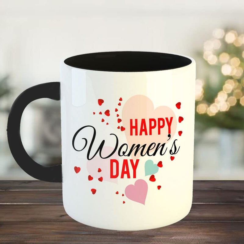 Happu Happu Printed Ceramic Coffee Mug Womens Day Theme Happy Womens Day 6 Gift for Partner Gift for Student Gift for Daughter Gift for Bhabhi 325 ML11Oz 3072BK  - Image 2