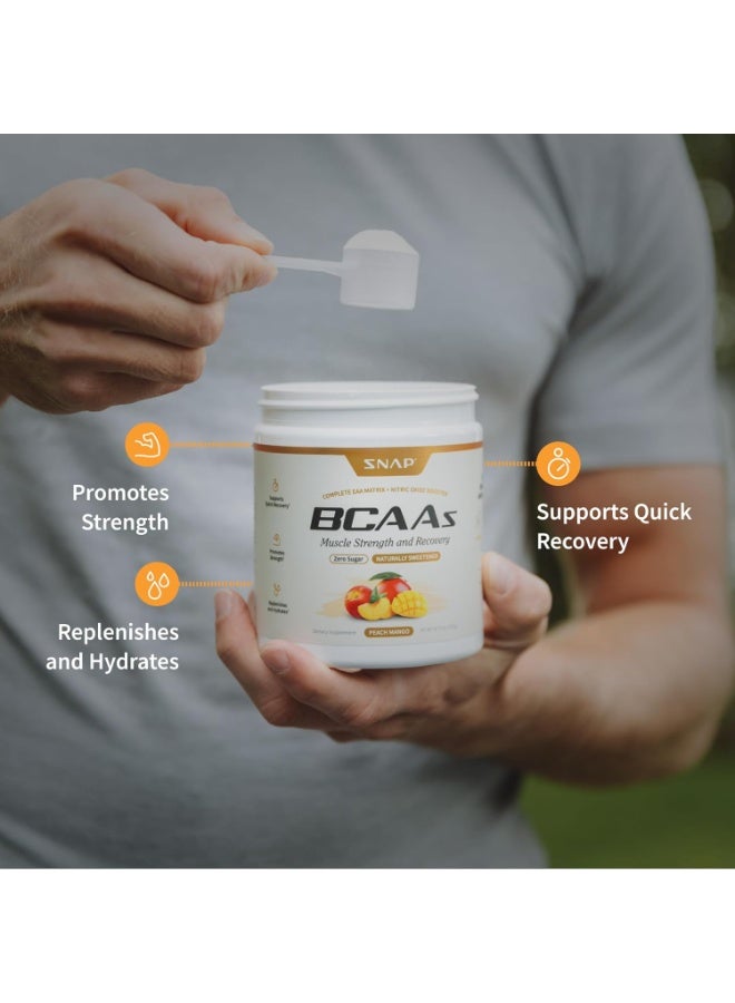 سناب مشروب BCAA بنكهة الخوخ والمانجو، 30 حصة | أحماض أمينية متفرعة السلسلة نباتية مع أحماض أمينية أساسية، وإلكتروليتات، وماء جوز الهند | مزيج مشروب الأحماض الأمينية - Image 4