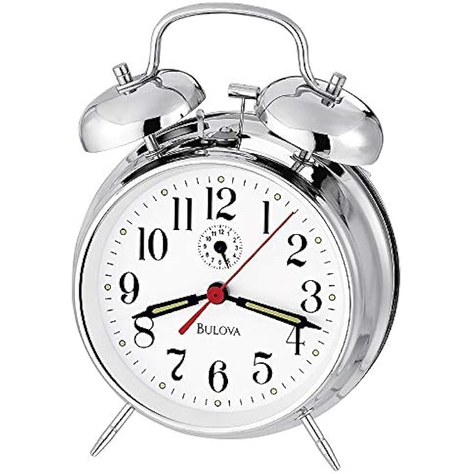 Bulova B8127 BELLMAN II ALARM CLOCK, CHROME - Image 1