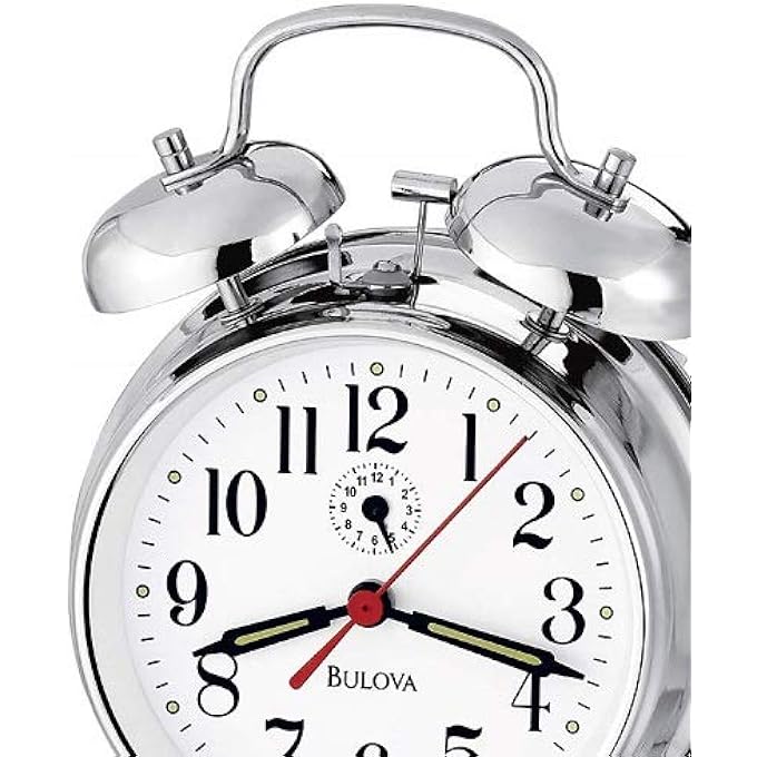Bulova B8127 BELLMAN II ALARM CLOCK, CHROME - Image 3