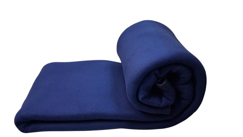 CHANDRAVATI Modern Plain Polar Fleece All Season Blanket Single Bed with || Satan Border || 500 TC || Heavy Quality || (Blue, 60x90) - Image 3