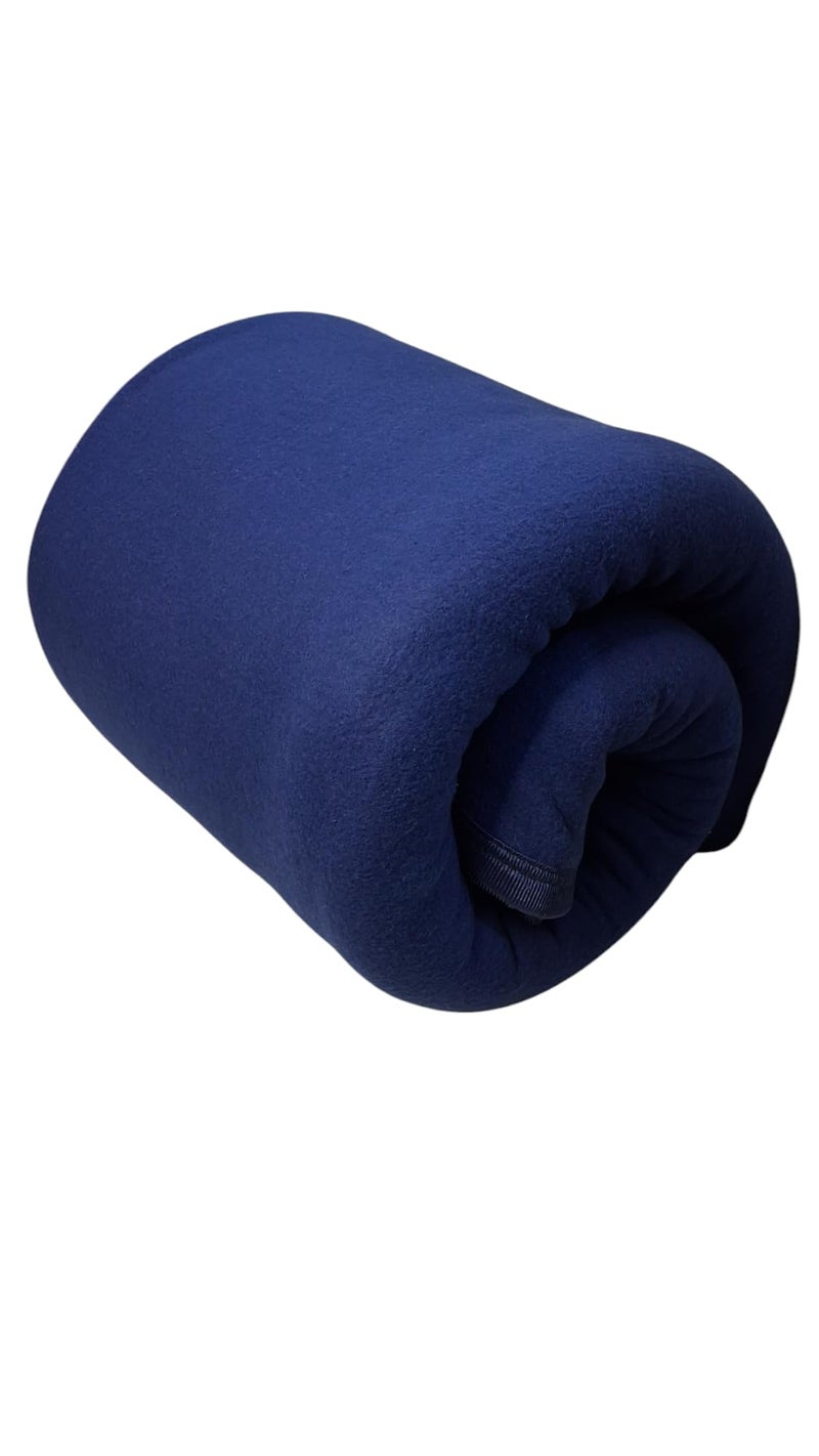 CHANDRAVATI Modern Plain Polar Fleece All Season Blanket Single Bed with || Satan Border || 500 TC || Heavy Quality || (Blue, 60x90) - Image 5