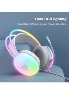 onikuma X25 Wired Professional Gaming Headphones Gradient RGB Lighting HD Mic Stereo Sound PC Mac Headset  - Image 5