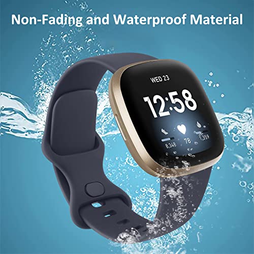 Meliya Soft Strap for Fitbit Versa 4 / Versa 3 / Sense 2 / Sense(Watch Not Included), Flexible Premium Elastomer TPU Adjustable Watch Straps, Sport Replacement Band for Women Men (L,Navy) - Image 5