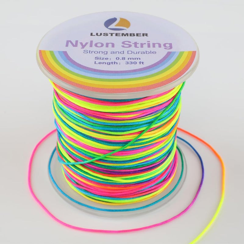 LUSTEMBER 0.8Mm Nylon String  Strong Bracelet String  Durable Nylon Cord For Jewelry Making  Bracelets  Beading  Necklaces  Rattail Braiding  Kumihimo  Wind Chimes  Blinds And Handicrafts - Image 1