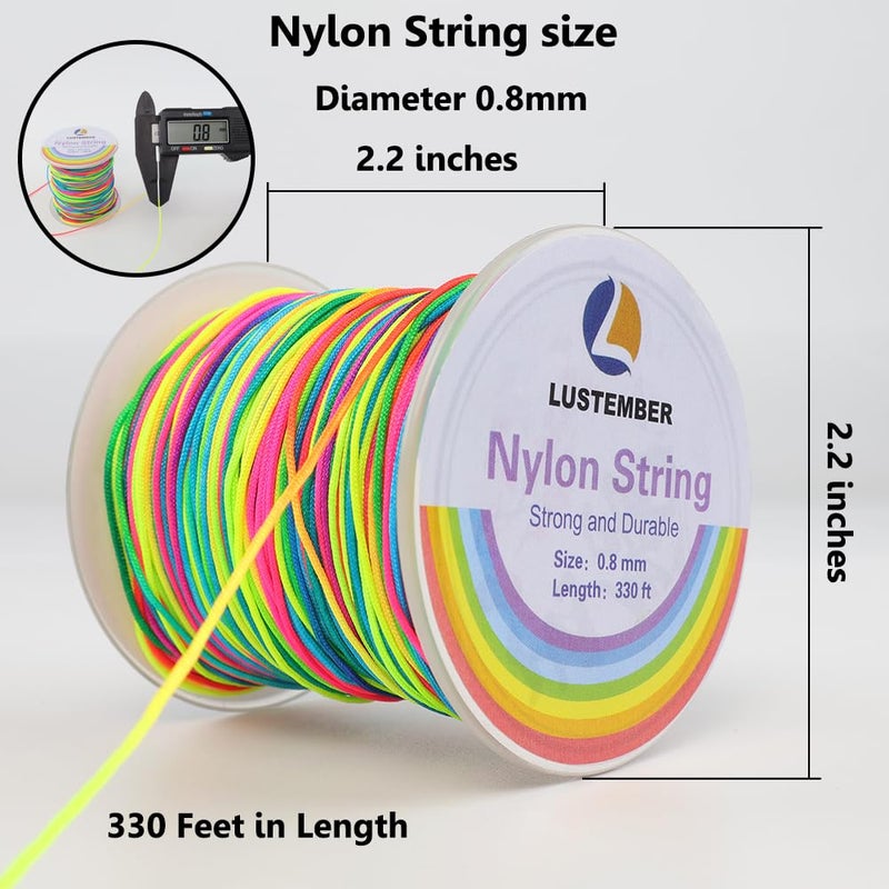LUSTEMBER 0.8Mm Nylon String  Strong Bracelet String  Durable Nylon Cord For Jewelry Making  Bracelets  Beading  Necklaces  Rattail Braiding  Kumihimo  Wind Chimes  Blinds And Handicrafts - Image 2