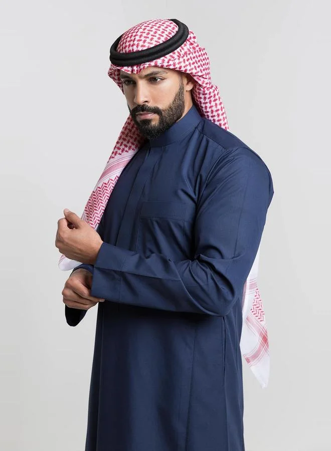 ALSHIAKA Men Classic Summer Thobe, Blue - 58inches