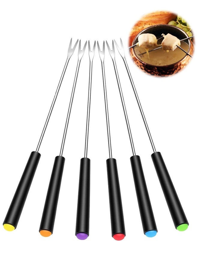 6Pcs Stainless Steel Fondue Forks Skewers Accessories for Cheese Grill Cake Chocolate Meat Fruits Roast Marshmallows Dessert - Image 1