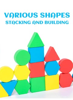 GROIC GROIC Wooden Geometry Construction Puzzle Educational Stacking Blocks Toy Set Game for 2  - Image 5