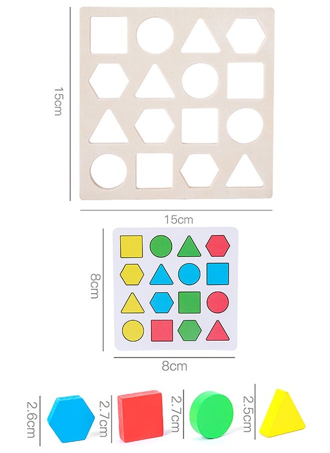 GROIC - GROIC Wooden Geometry Construction Puzzle Educational Stacking Blocks Toy Set Game for 2 - Image 1