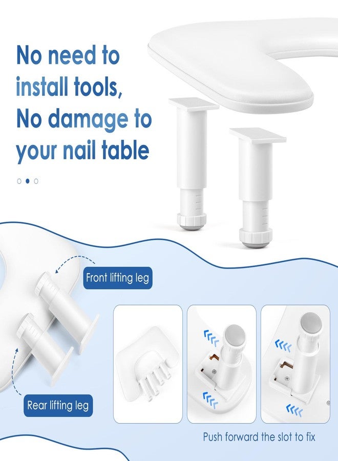 LIONVISON Manicure Arm Rest for Nails Tech: U-shaped Adjustable Nail Armrest - White PU Leather Hand Stand Rest for Manicurists - Image 4