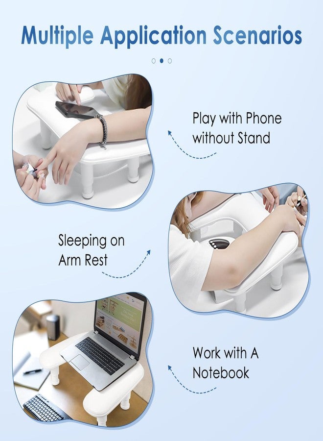 LIONVISON Manicure Arm Rest for Nails Tech: U-shaped Adjustable Nail Armrest - White PU Leather Hand Stand Rest for Manicurists - Image 3