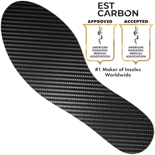 EstCarbon - Carbon Fiber Insole - 1 pc, Men 9, Women 9.5 - Unisex Orthotic Shoe Insert - Stiff Foot Plate - Turf Toe, Hallux Rigidus, Flat Feet, Plantar Fasciitis, Mortons Extension - Image 2