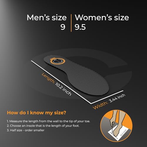 EstCarbon - Carbon Fiber Insole - 1 pc, Men 9, Women 9.5 - Unisex Orthotic Shoe Insert - Stiff Foot Plate - Turf Toe, Hallux Rigidus, Flat Feet, Plantar Fasciitis, Mortons Extension - Image 4