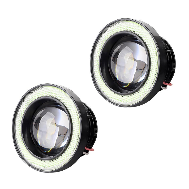 Dogary 2 PCS Car Angel Eye LED Fog Light Super Bright Lens Spotlight with 3 COB Aperture Waterproof Antivibration Fish Eye Bulb Universal Modified Daytime Running Light for Cars Light Blue - Image 3