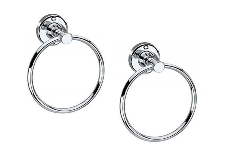 KC Stainless Steel Towel Ring for Bathroom/Wash Basin/Napkin-Towel Hanger/Bathroom Accessories Set of 2 (Round) - Image 2