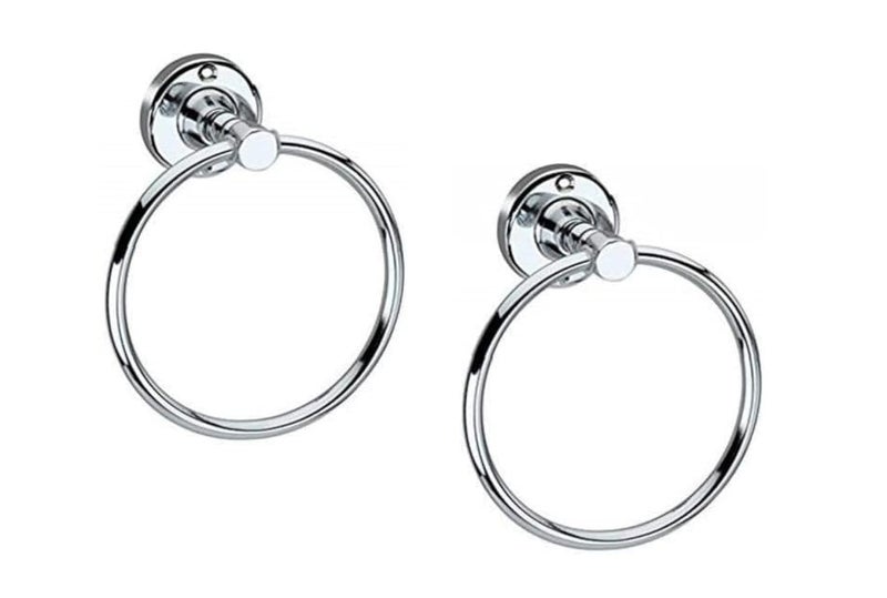 KC Stainless Steel Towel Ring for Bathroom/Wash Basin/Napkin-Towel Hanger/Bathroom Accessories Set of 2 (Round) - Image 1