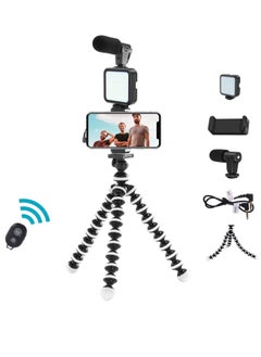 Phone Planet KIT-03LM Vlogging Live Streaming Kit With Microphone Tripod Phone Holder And Fill Light  - Image 1