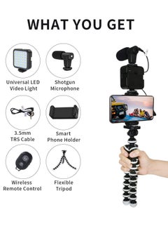 Phone Planet KIT-03LM Vlogging Live Streaming Kit With Microphone Tripod Phone Holder And Fill Light  - Image 2