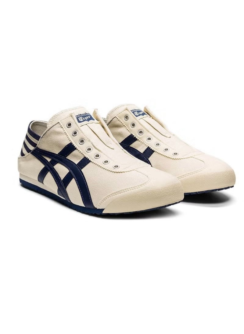 Onitsuka Tiger MEXICO 66 Slip-On Canvas Casual Shoes Beige/Navy  - Image 3