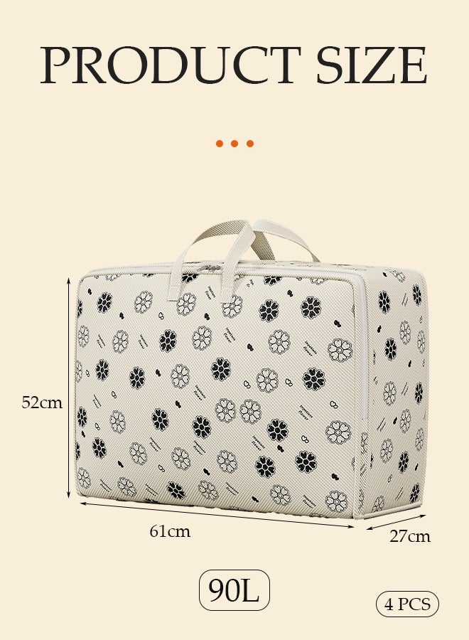 DUNISO 4PCS Moving Bags Strong Storage Laundry Bags, Large Clothes Storage Bags with Strong Zippers & Carrying Handles, Waterproof and Mildew-proof Storage Bags Storage Totes for Clothes Moving Supplies Space Saving Oversized Storage Bag Organizer for Moving Traveling 61*27*52cm  - Image 2