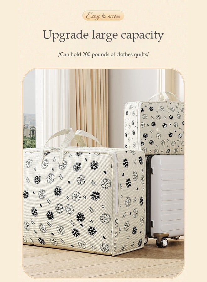 DUNISO 4PCS Moving Bags Strong Storage Laundry Bags, Large Clothes Storage Bags with Strong Zippers & Carrying Handles, Waterproof and Mildew-proof Storage Bags Storage Totes for Clothes Moving Supplies Space Saving Oversized Storage Bag Organizer for Moving Traveling 61*27*52cm  - Image 4
