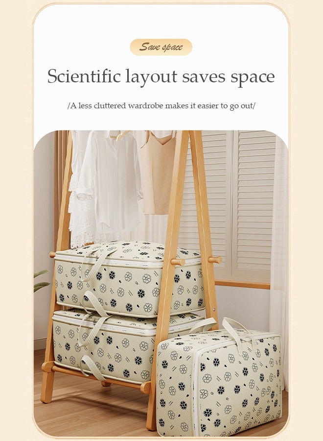 DUNISO 4PCS Moving Bags Strong Storage Laundry Bags, Large Clothes Storage Bags with Strong Zippers & Carrying Handles, Waterproof and Mildew-proof Storage Bags Storage Totes for Clothes Moving Supplies Space Saving Oversized Storage Bag Organizer for Moving Traveling 61*27*52cm  - Image 3