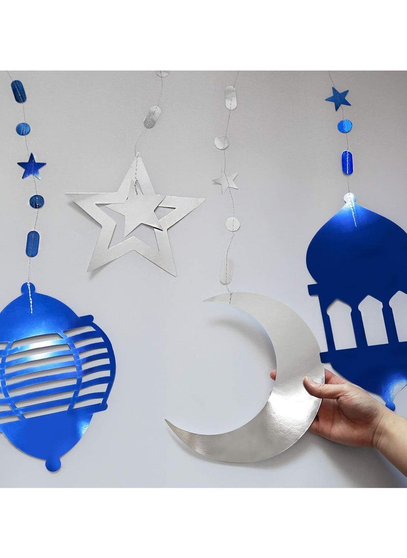 16pcs Gold Star Crescent Moon Lantern Ramadan Garland Eid Decoration Home Happy Ramadan Party Decor Hanging Streamer Wedding Backdrop Banner Ramadan Party Supplies (Blue) - pzsku/Z71C10A3282785E3BC40DZ/45/_/1735021676/3fc0d8fb-a401-4c5a-bde1-efe9e94bd63b