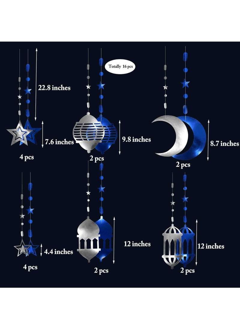 16pcs Gold Star Crescent Moon Lantern Ramadan Garland Eid Decoration Home Happy Ramadan Party Decor Hanging Streamer Wedding Backdrop Banner Ramadan Party Supplies (Blue) - pzsku/Z71C10A3282785E3BC40DZ/45/_/1735021679/74d655a5-6e44-4050-b7ca-9f15b8c14618