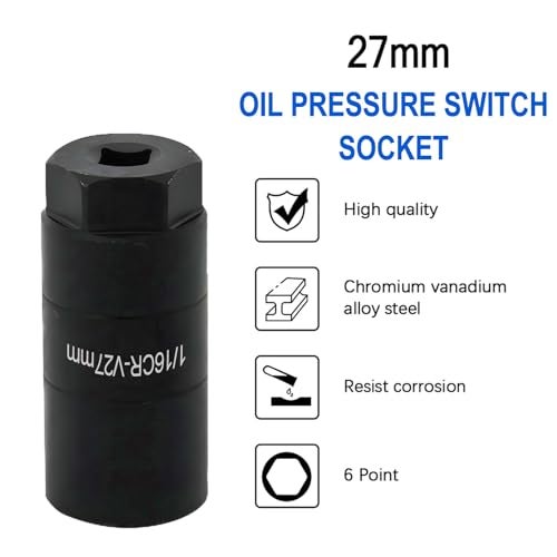 A ABIGAIL Oil Pressure Switch Socket, 1 1/16'' x up to 2-5/8'', Fits 3/8'' Drive or 1 1/8'' Hex, High Performance Chrome Molybdenum, Black Oxide Finish, Model A7646F - Image 4