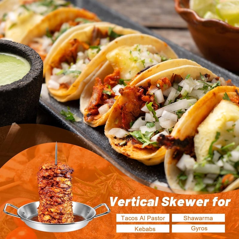 JCZD Al Pastor Skewer for Grill, Stainless Steel Vertical Skewer, Brazilian Spit Stand with 3 Removable Spikes (8”, 10", 12”)&Brushes—Perfect for Tacos Al Pastor, Shawarma, Kebabs on Smoker, Oven, BBQ - Image 5