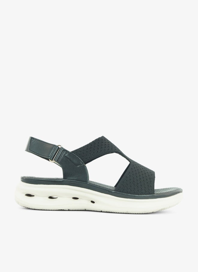 زينة 221-348 Zayna Ladies Casual Backstrap Sandals 19Z332-1 Black - Image 1