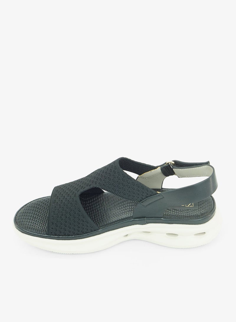زينة 221-348 Zayna Ladies Casual Backstrap Sandals 19Z332-1 Black - Image 2