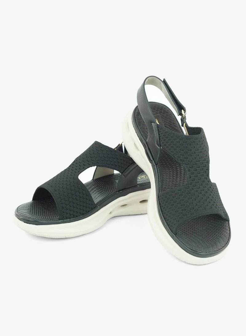 زينة 221-348 Zayna Ladies Casual Backstrap Sandals 19Z332-1 Black - Image 4