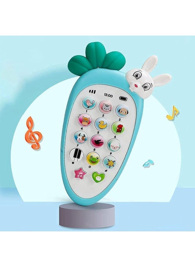 Interactive educational toy phone for children in the shape of a carrot and a rabbit - 3 operating systems, animal sounds, and soothing music to develop sensory skills - Image 5