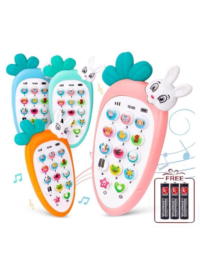 Interactive educational toy phone for children in the shape of a carrot and a rabbit - 3 operating systems, animal sounds, and soothing music to develop sensory skills - Image 4