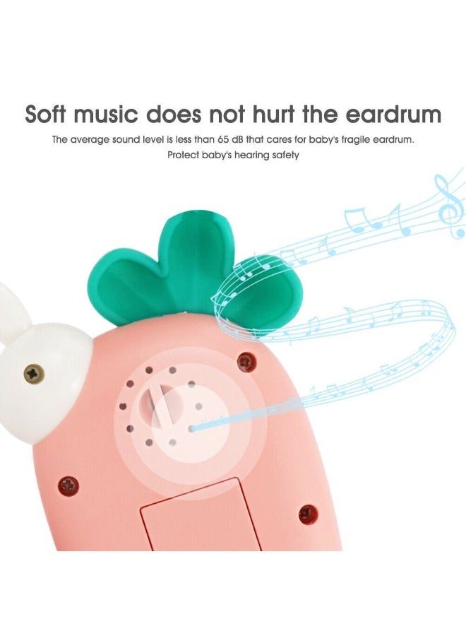 Interactive educational toy phone for children in the shape of a carrot and a rabbit - 3 operating systems, animal sounds, and soothing music to develop sensory skills - Image 2