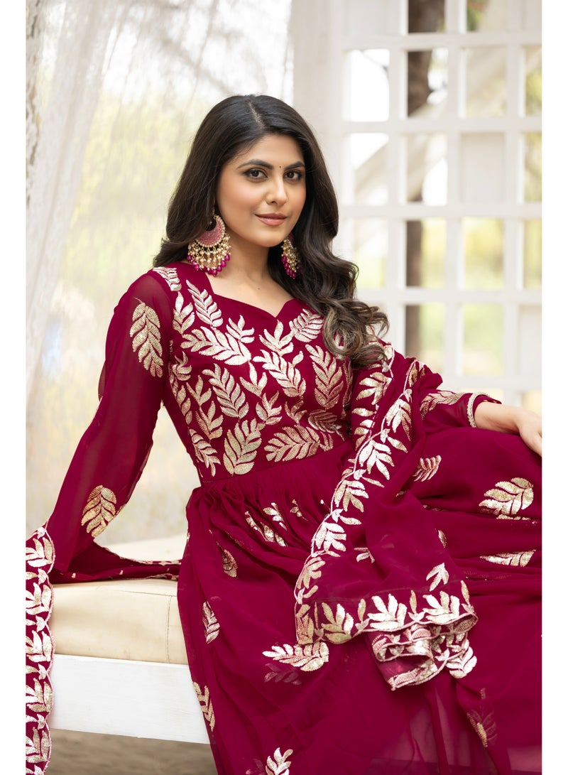 Super Asian Launching New Festival Long Gown with dupatta  - Image 2