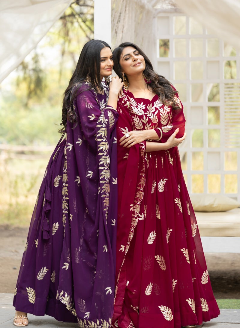 Super Asian Launching New Festival Long Gown with dupatta  - Image 3