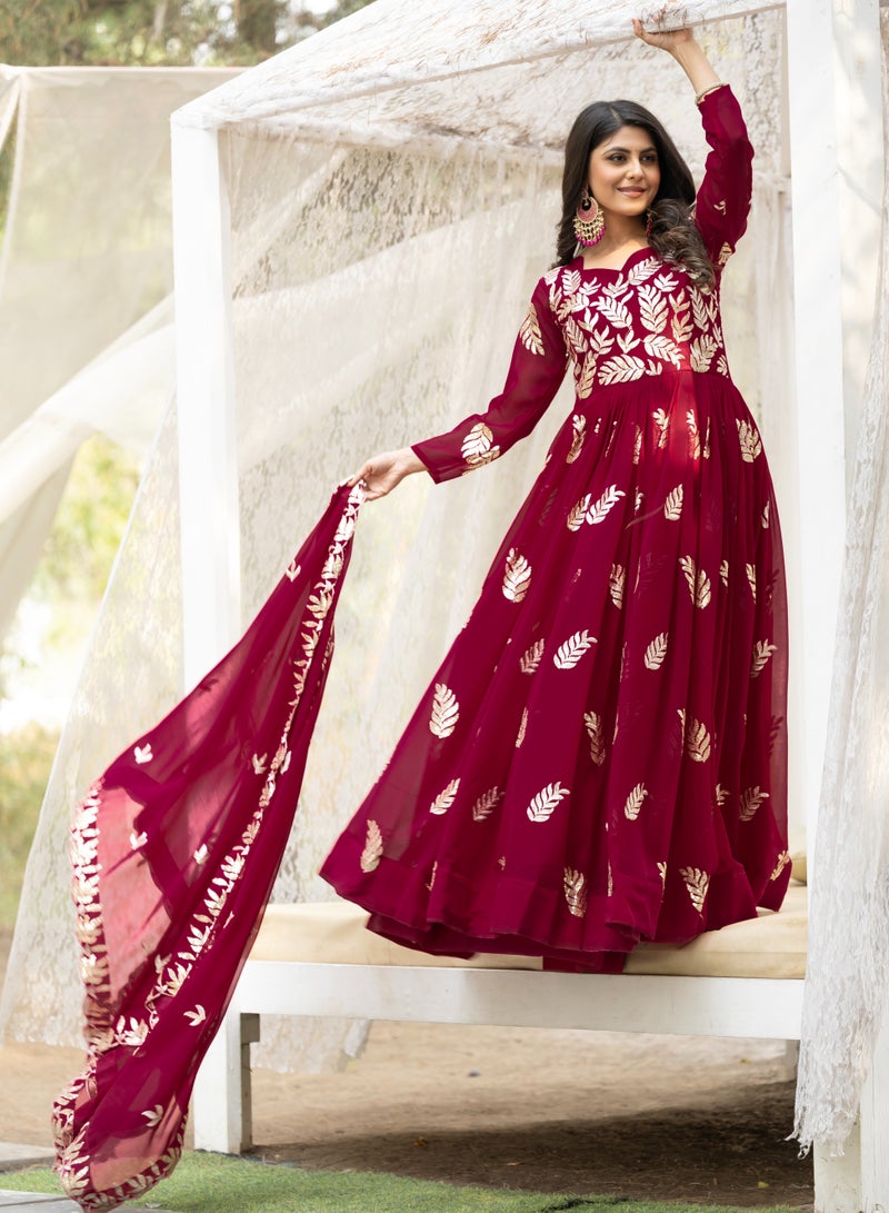 Super Asian Launching New Festival Long Gown with dupatta  - Image 1