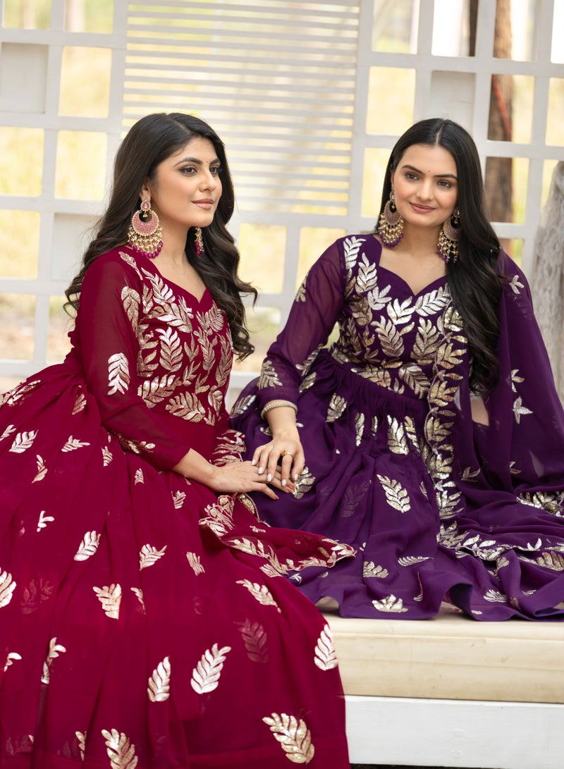 Super Asian Launching New Festival Long Gown with dupatta  - Image 4