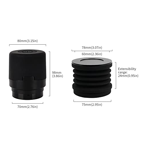 WATCHGET Coffee Grinder Single Dose Hopper Compatible with Baratza Encore Coffee Grinder Silicone Bellow with Mental Lid for Blow Out Residual Coffee Grounds Black - Image 2