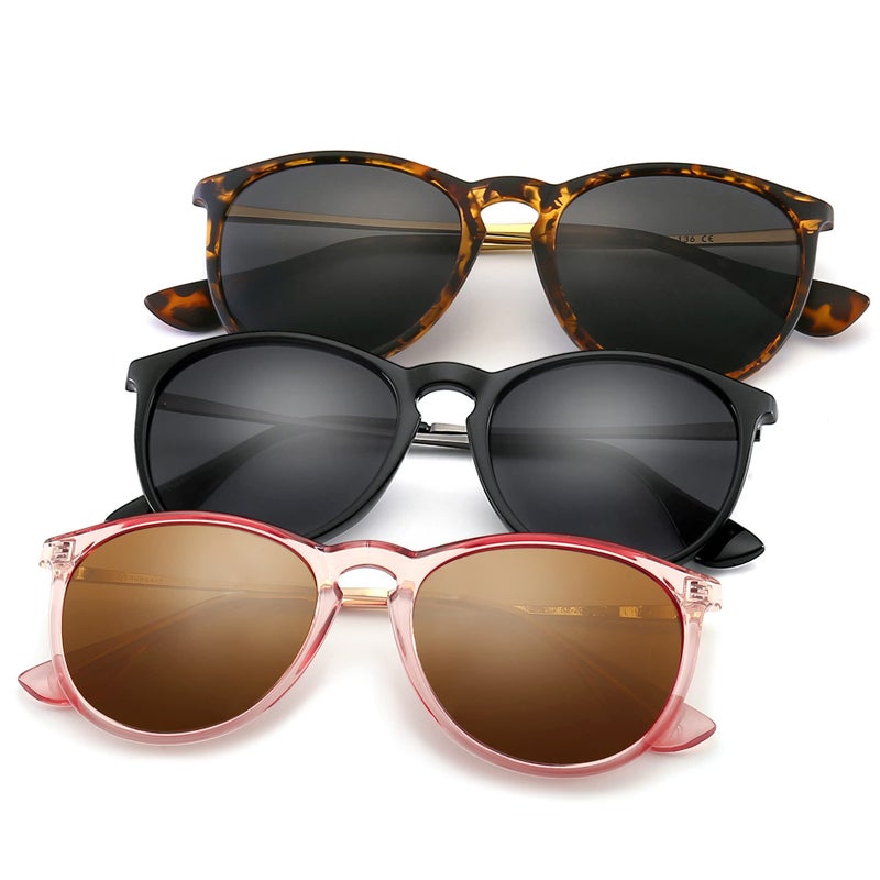SUNGAIT Vintage Round Sunglasses for Women Men Classic Retro Designer Style - Image 1